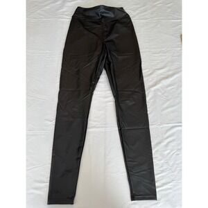 OFFLINE Aerie Real Luxe Black Faux Leather High Rise Leggings Medium 2640-18397